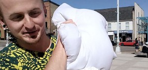 International Pillow Fight Day brings a crowd to Waterloo Public Square